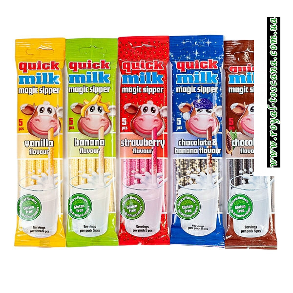 Трубочки для молока Quick Milk Magic Sipper 5шт.