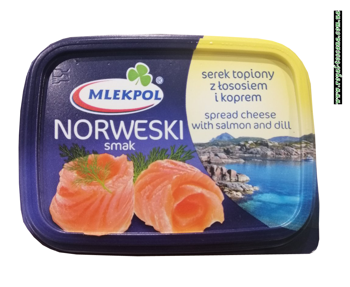 Сыр плавленый с лососем и укропом Mlekpol Norweski Smak, 150г