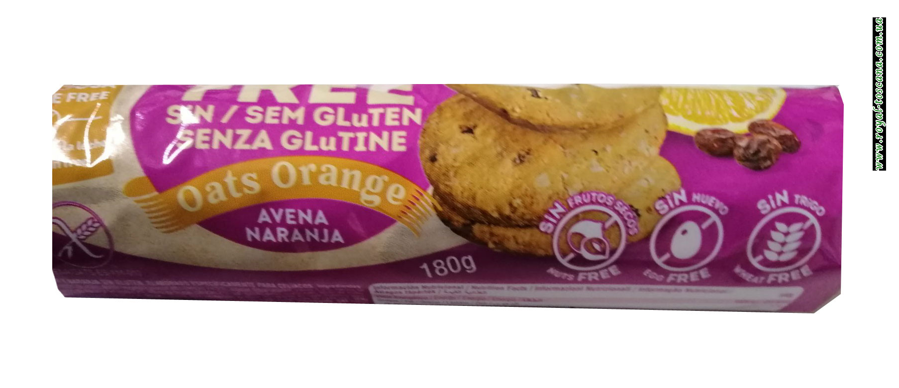 Печенье без глютена и лактозы Gullon "Овсяное с апельсином" 180г