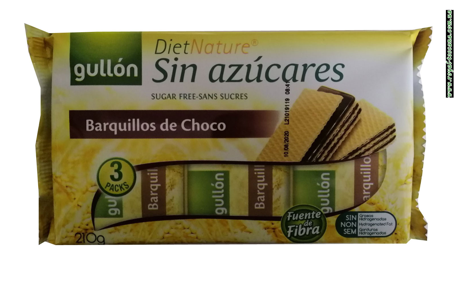 Вафли Gullon Barquillos de Choco Diet Nature Sin Azucares 210г