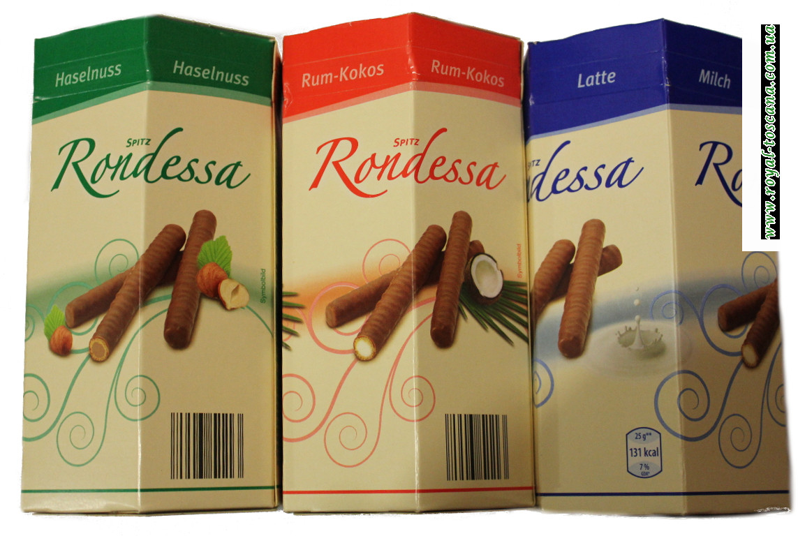 Вафельные палочки "Rondessa" в ассортименте