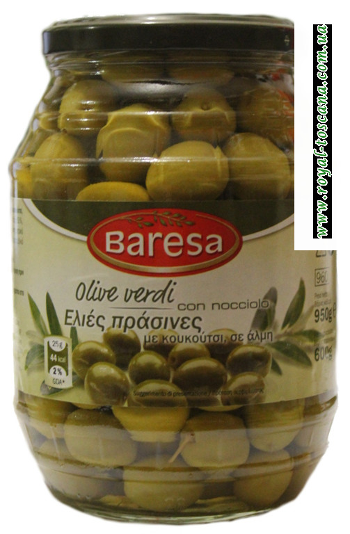Оливки зелёные мал. с косточкой Baresa