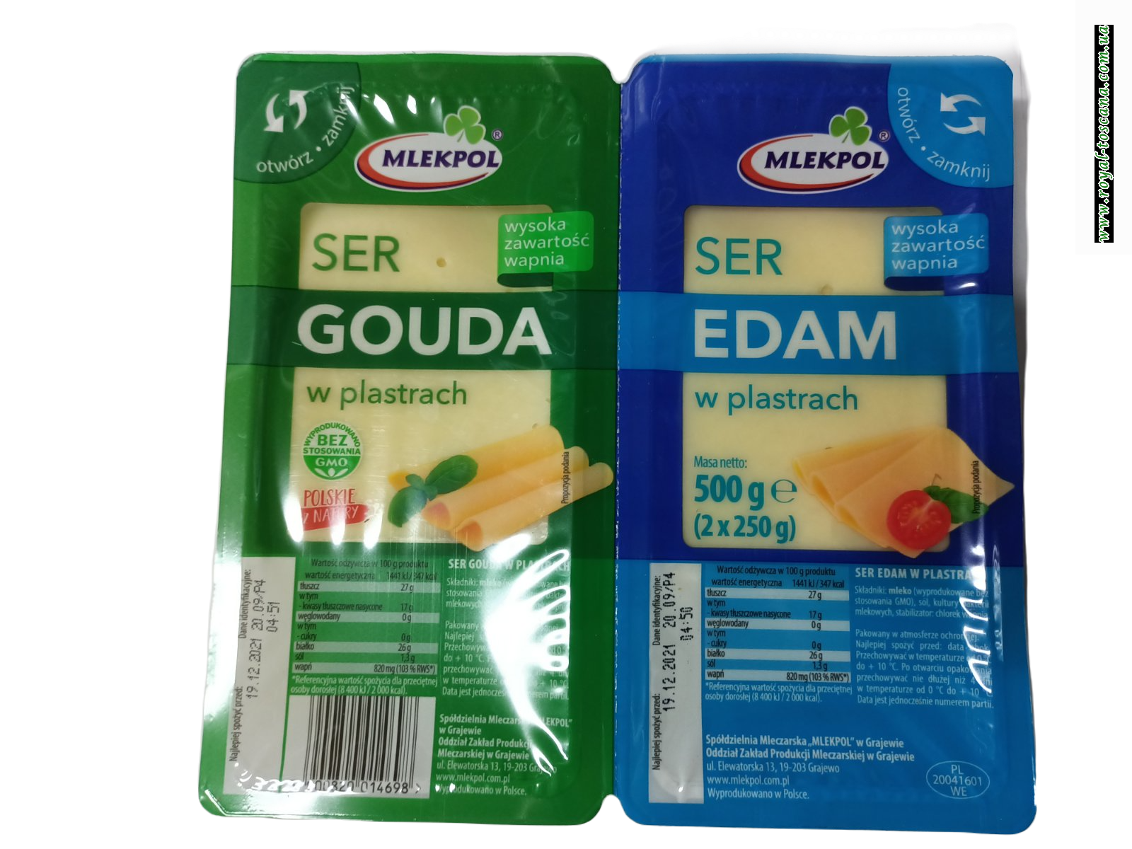 Сир Гауда та Едам Mlekpol 0.500г нарізка