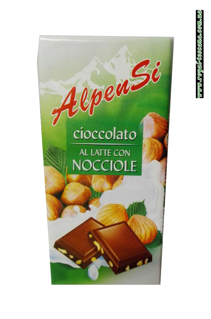 Шоколад молочный AlpenSi Cioccolato al Latte Nocciole