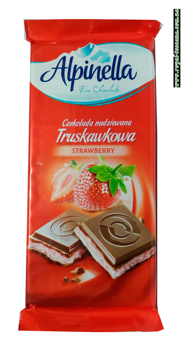 Шоколад молочный с клубничной начинкой Alpinella Strawberry