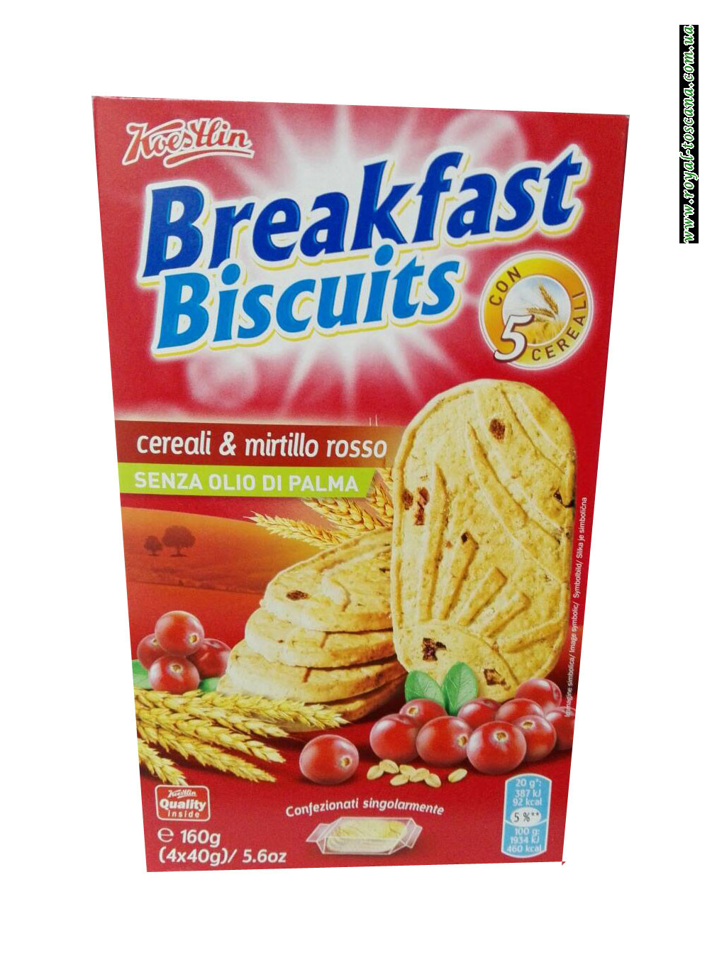 Печенье Breakfast Biscuits Cereali & Mirtillo Rosso