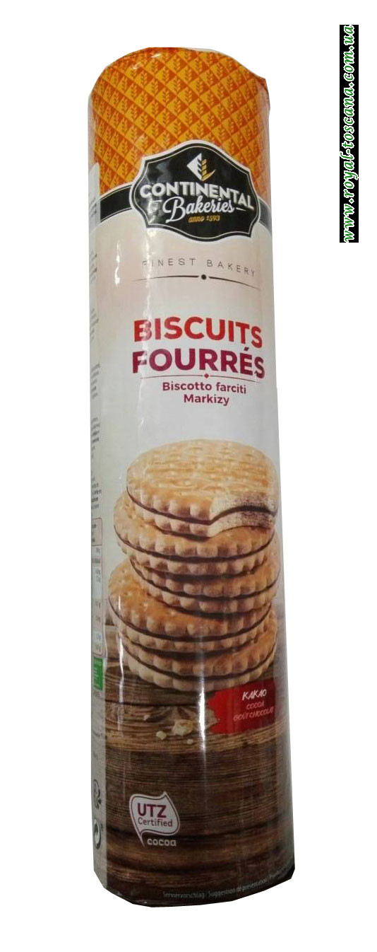 Печенье с шоколадной начинкой Continental Bakeries Biscuits Fourres