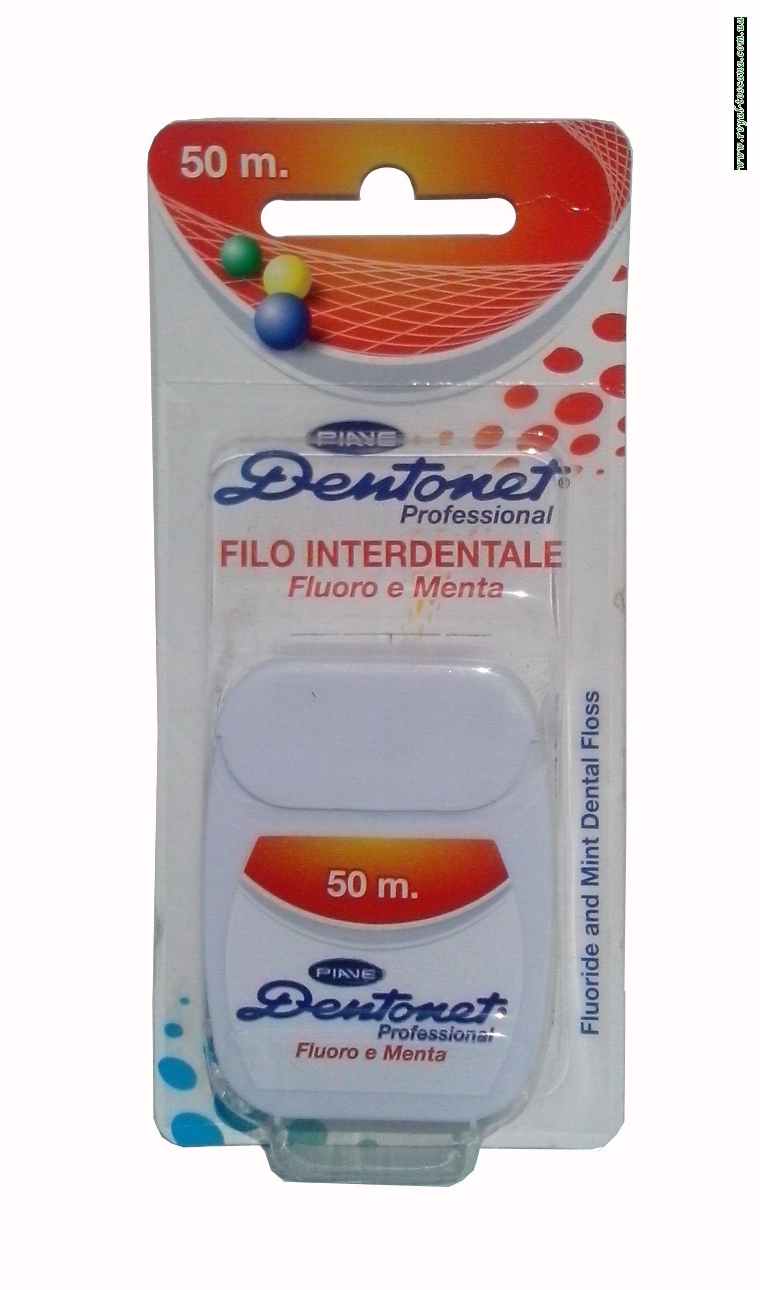 Зубная нить Piave Dentonet filo interdentale Fluoro e Menta, 50м