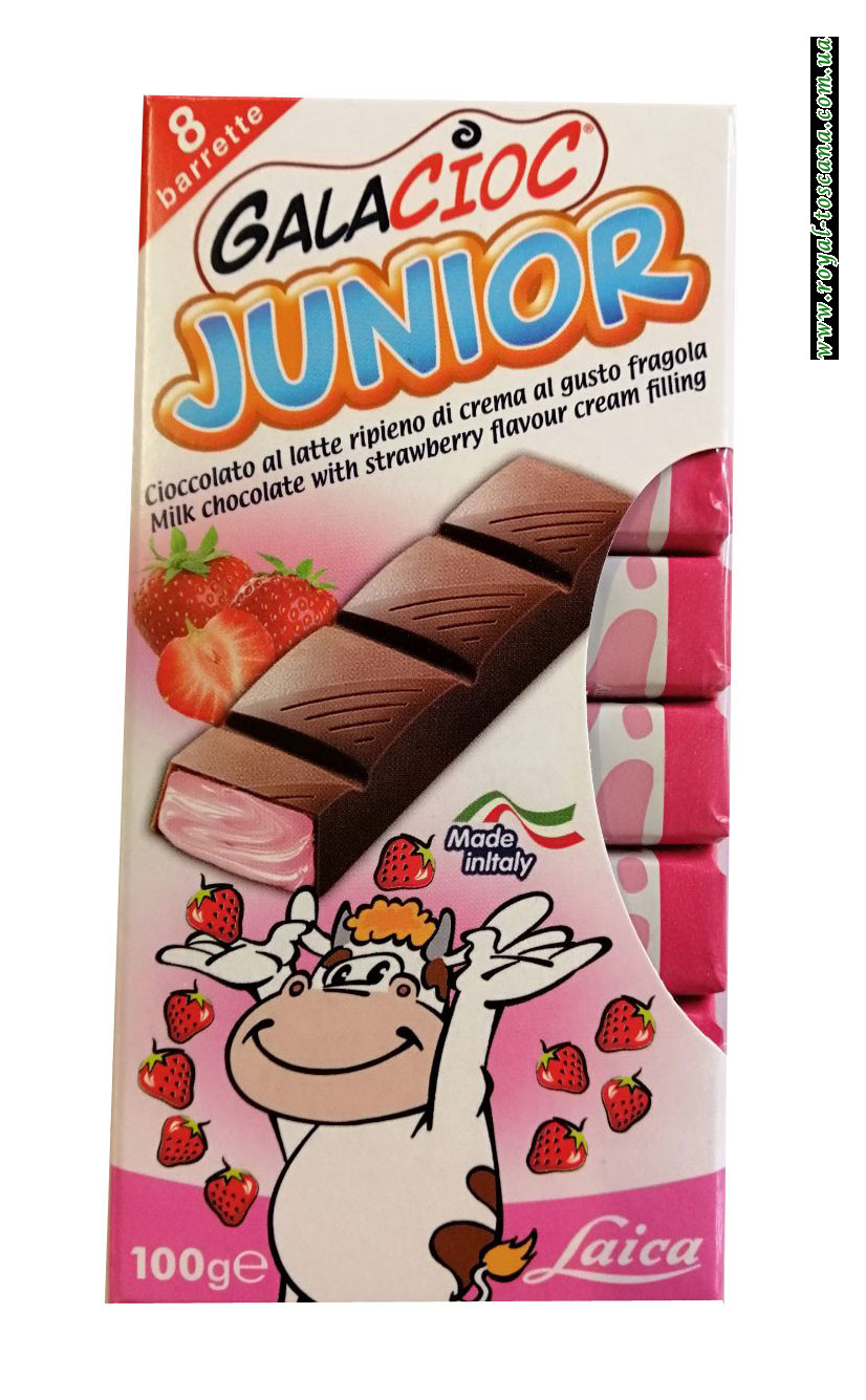 Шоколад детский с клубничной помадкой Laica Gala Cioc Junior