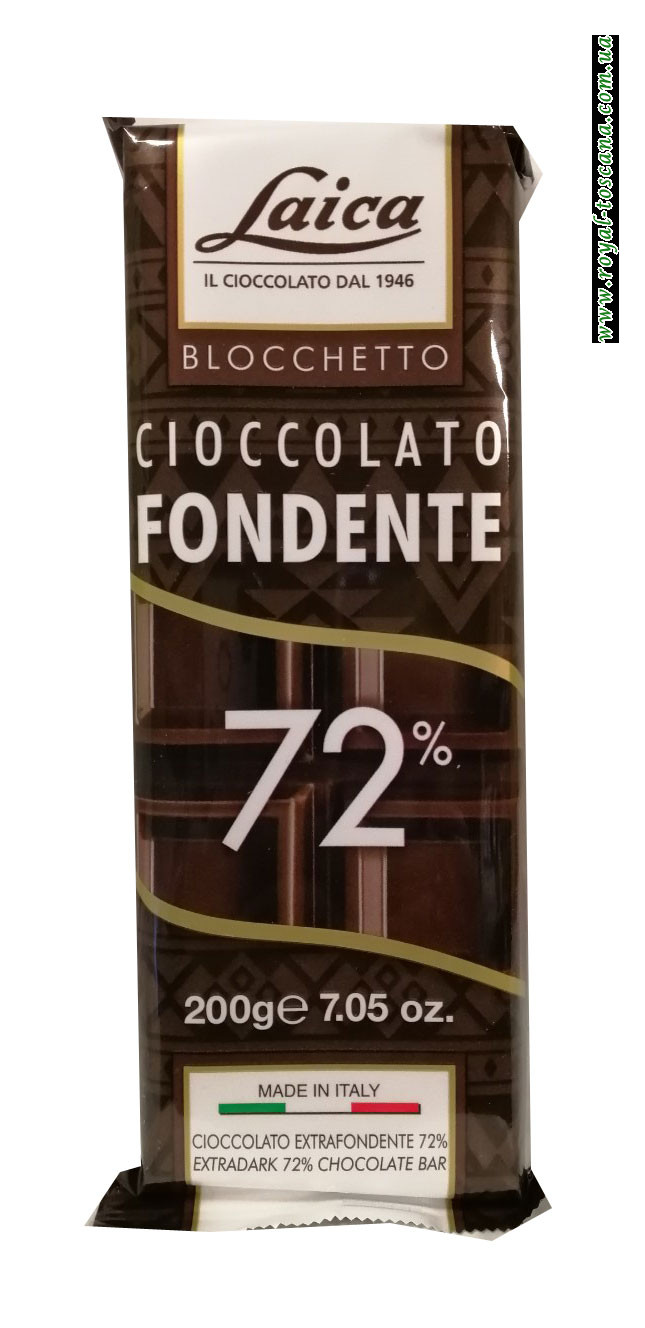 Шоколад черный Laica Cioccolato Fondente 72%