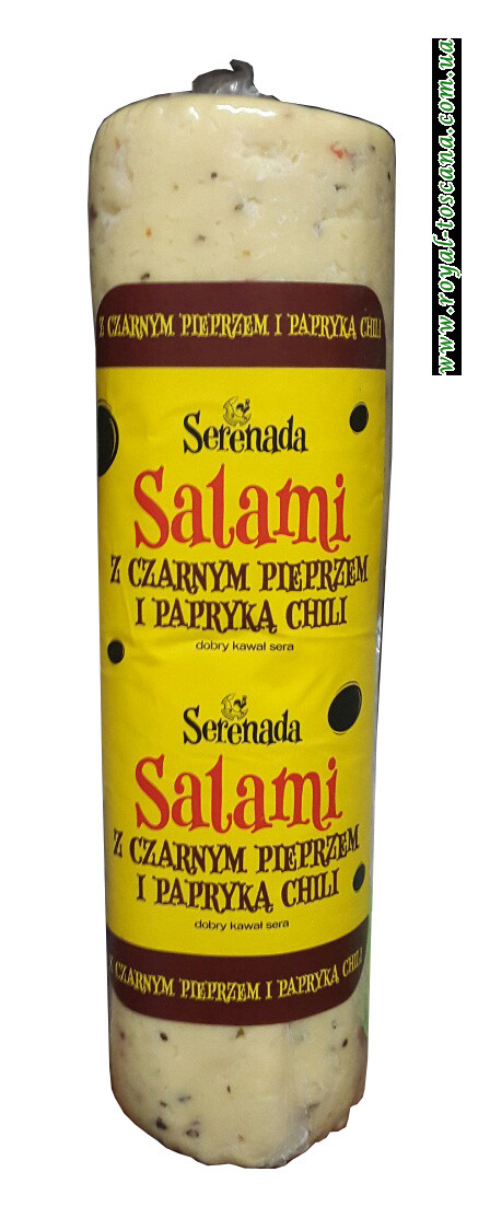 Сыр Serenada Ser Salami z Czarnym Pieprzem i Papryczką Chili 