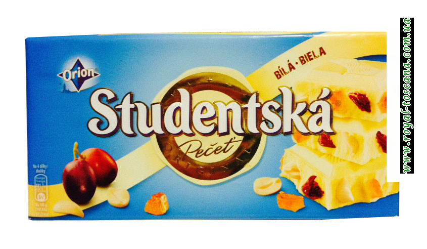 Шоколад белый Orion Studentska Zele a Rozinkami