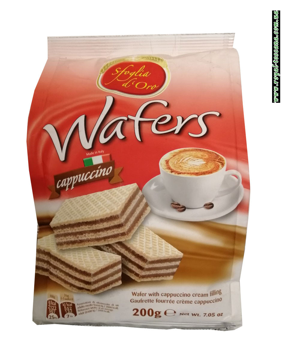 Вафли с начинкой капучино Sfoglia dOro Wafers Cappuccino 