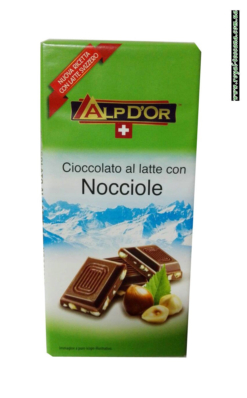 Шоколад молочный с фундуком AlpDor Cioccolato al Latte co Nocciole