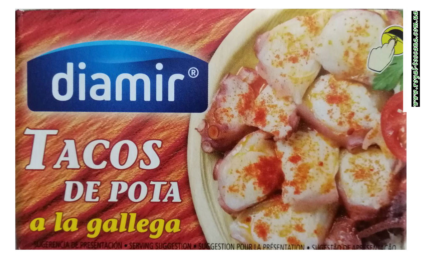 Осьминог кусочками в томатном соусе Diamir Tacos De Pota a la gallega, 111 г.
