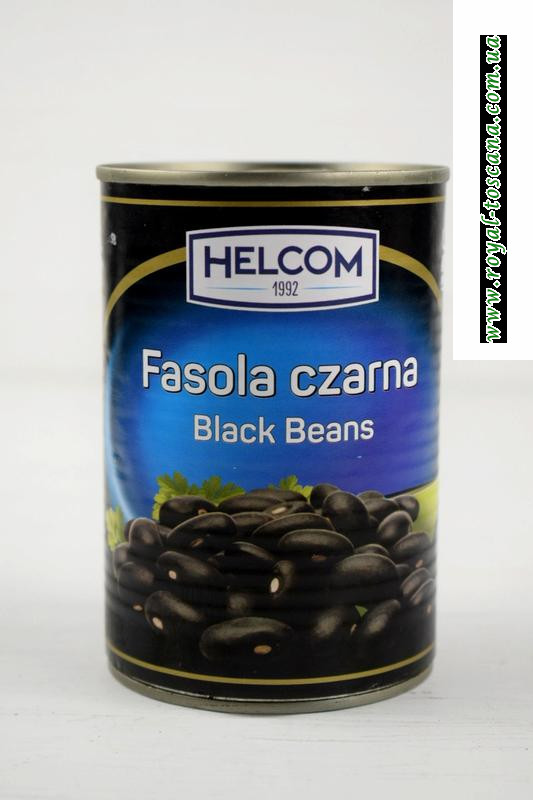 Фасоль черная консервированная Helcom 400г/240г