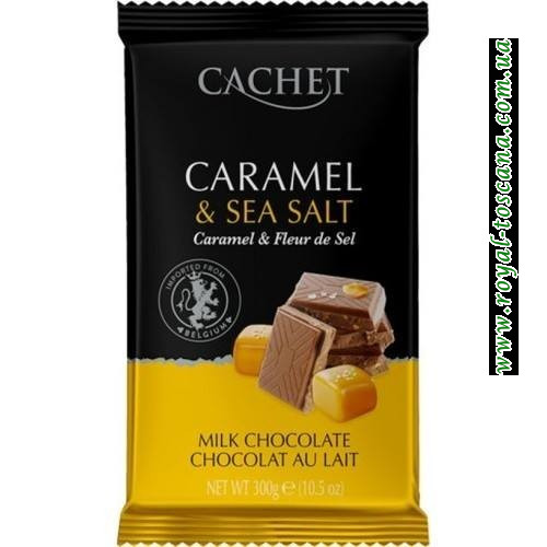 Шоколад молочный CACHET 32 % какао с карамелью и морской солью