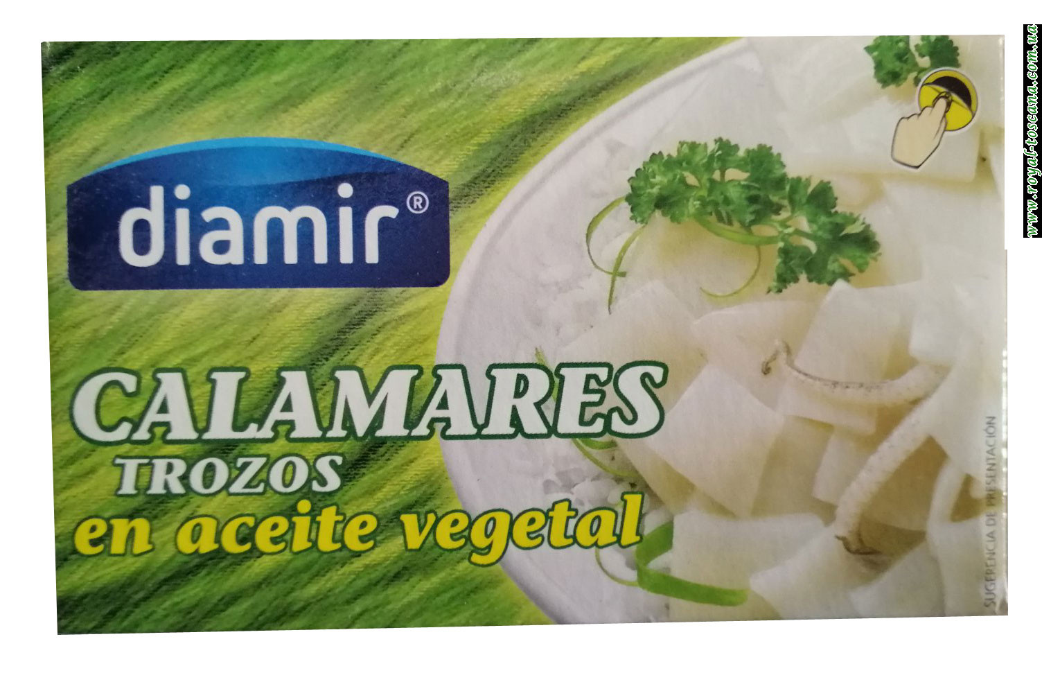 Кальмар в подсолнечном масле Diamir Calamares trozos en aceite vegetal 110г