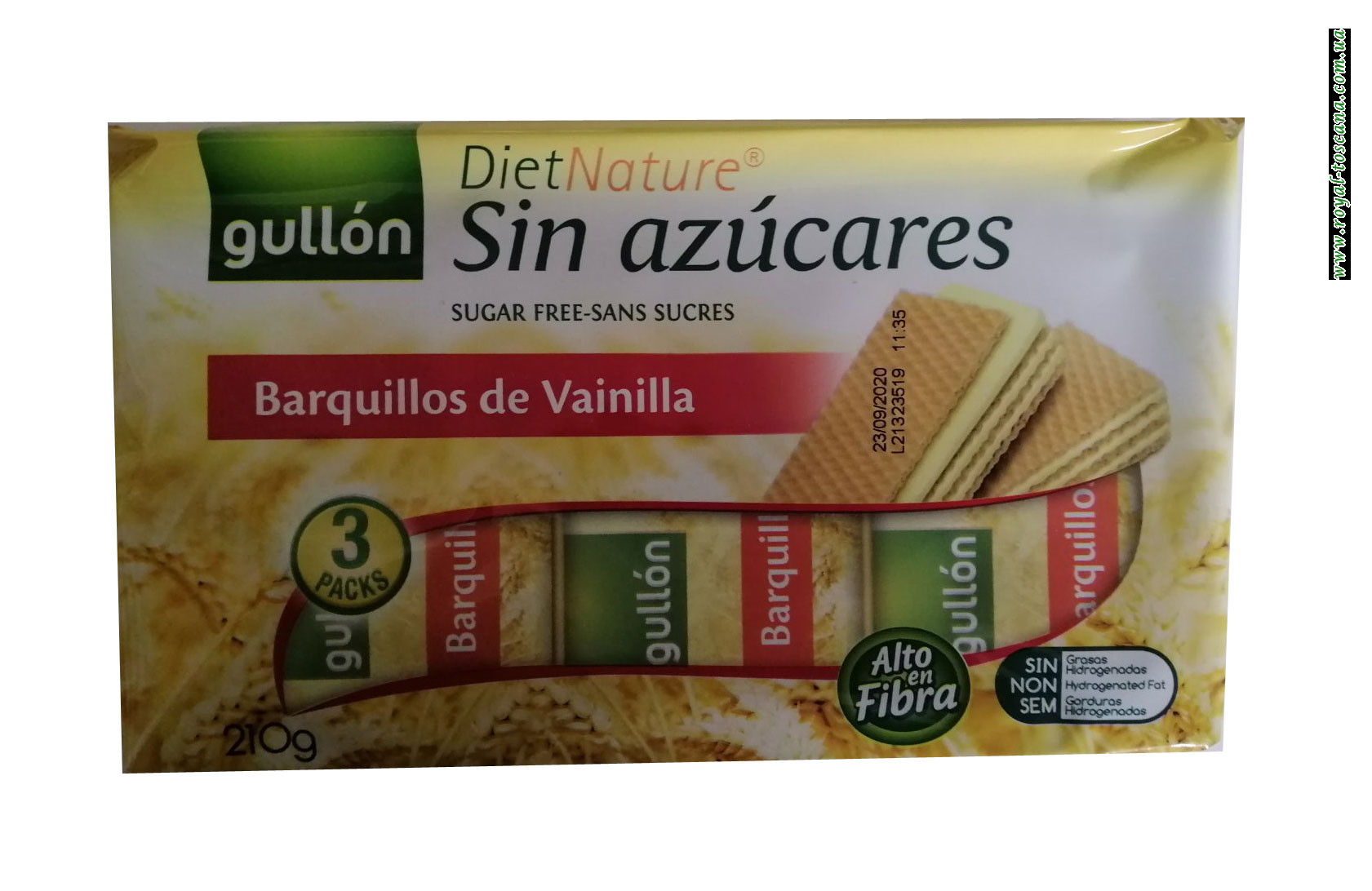 Вафли Gullon Barquillos de Vainilla Diet Nature Sin Azucares  210г