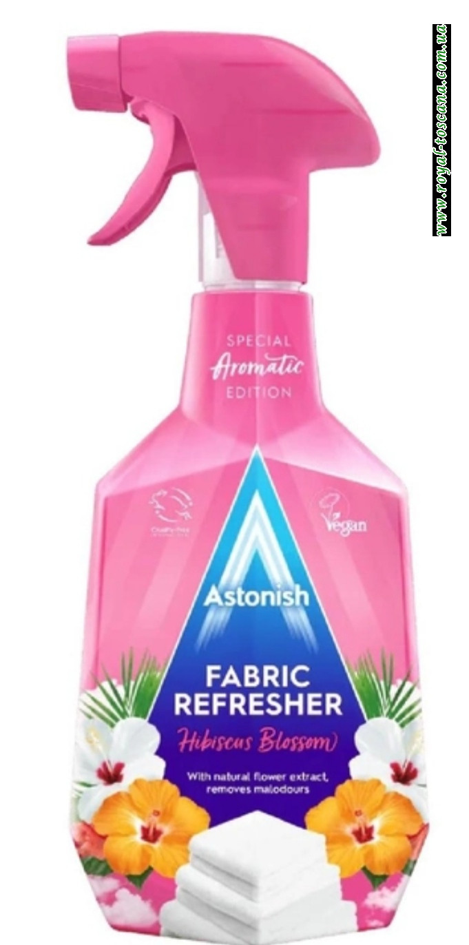 Нейтралізатор запахів для текстилю, килимів та одягу Astonish Цвітіння Гібіскусу 750 мл 