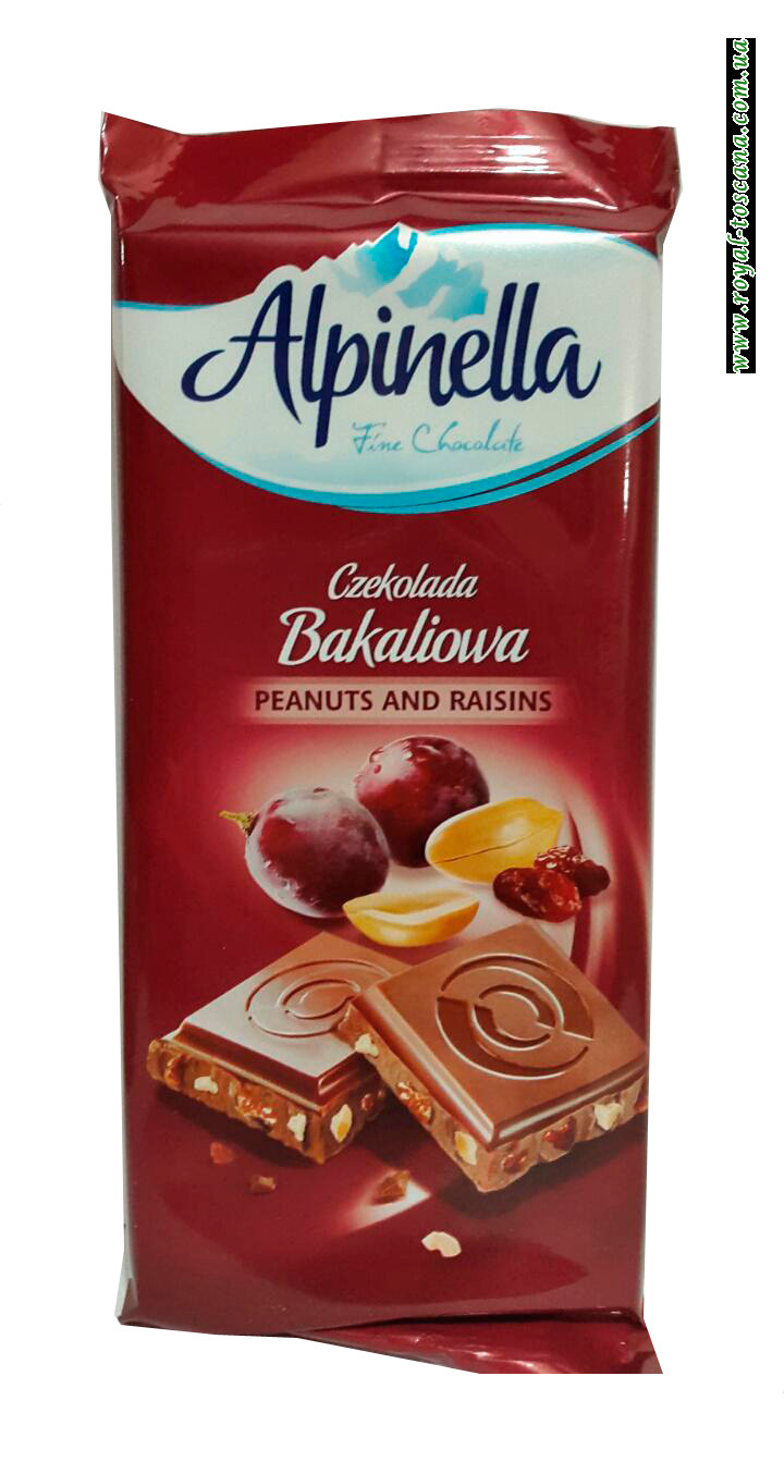 Молочный шоколад Alpinella Czekolada Peanuts and Raisins