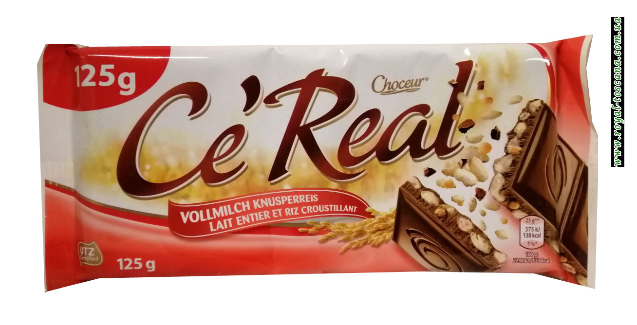 Шоколад Choceur Ce Real Vollmilch Knusperreis